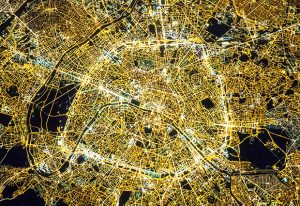 Paris at night. IMAGE: NASA (M. Justin Wilkinson, Texas State University, Jacobs Contract at NASA-JSC)