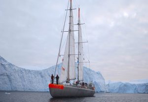 Tara Oceans Expedition ship in the arctic ocean