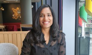 A portrait photo of Geetika Malhotra, new Head of Web Development at EMBL-EBI.